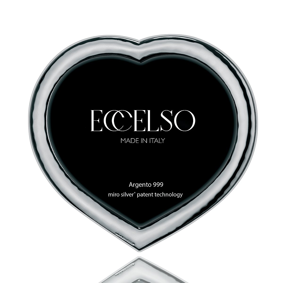 Cornice a cuore 10x15 in argento laminato con bordo stretto